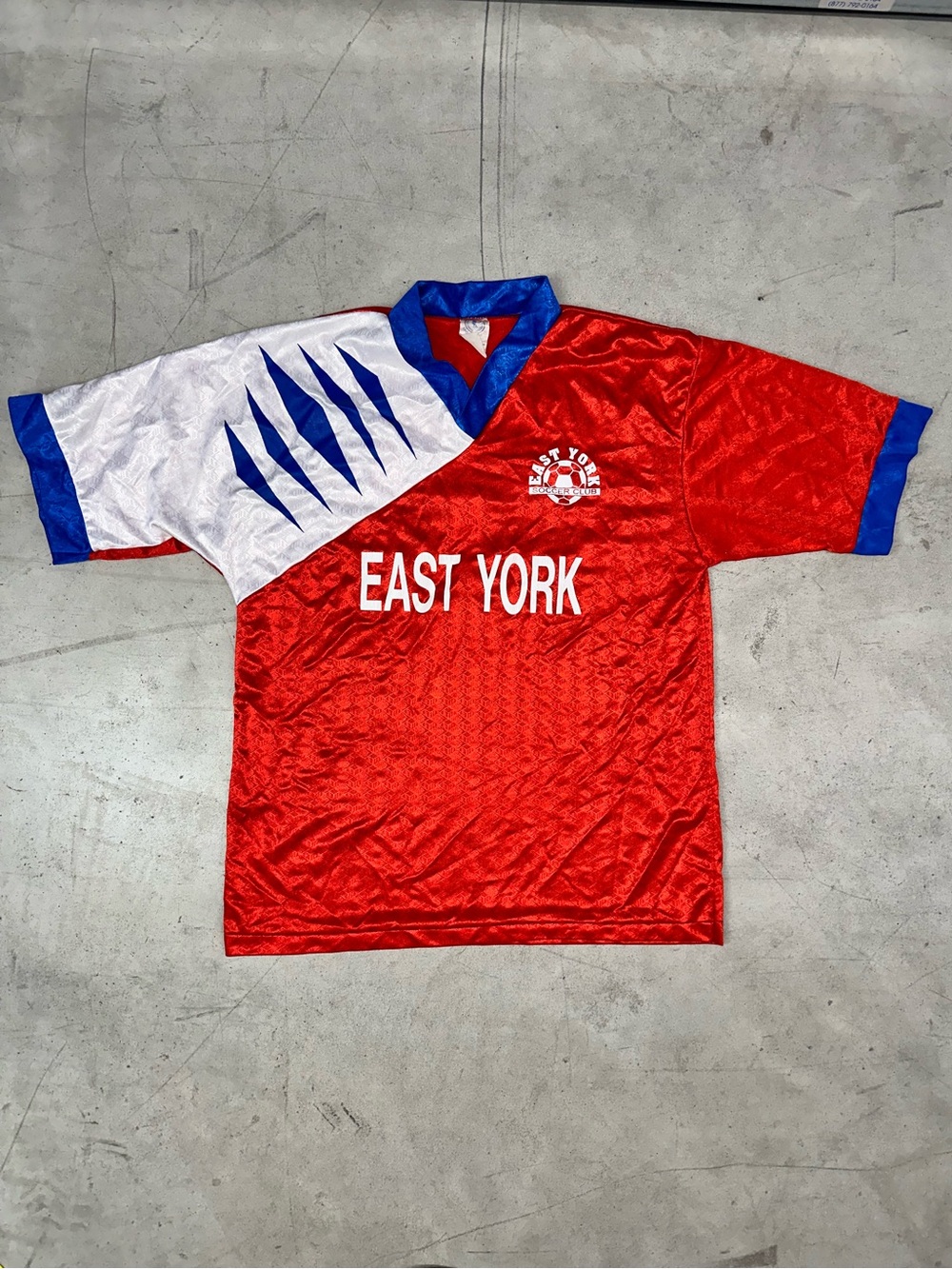 Vintage 90s East York Soccer Jersey #20 Sportsphere Red Blue M